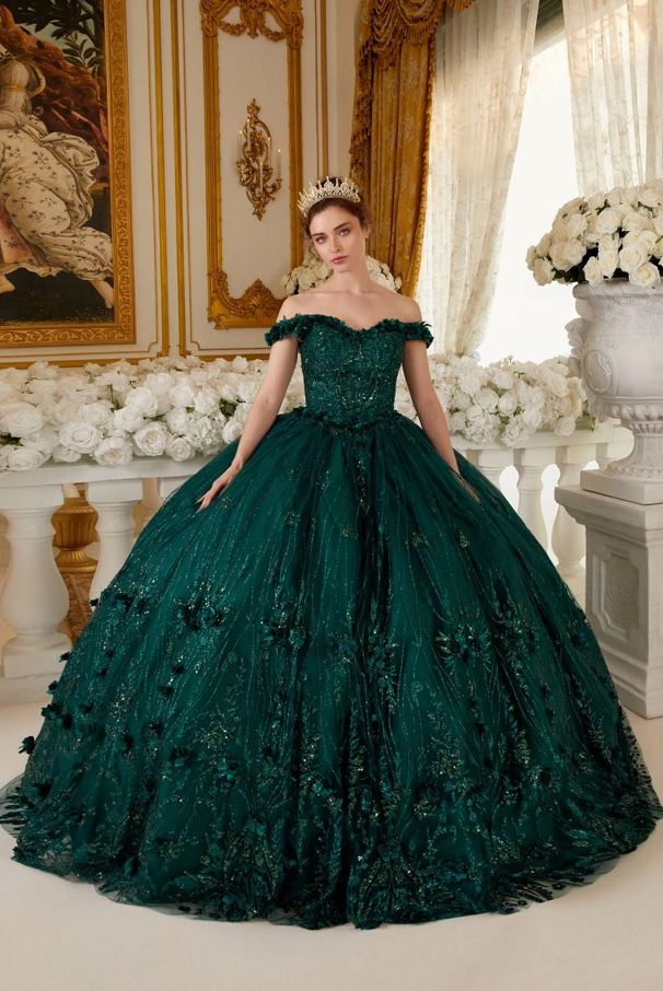 Off The Shoulder Quinceañera Floral Ball Gown