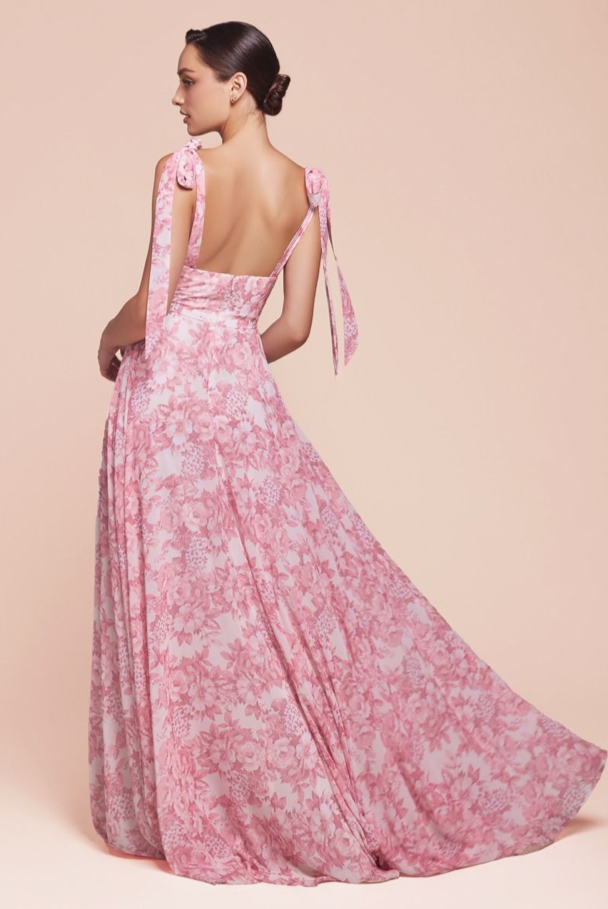 Tie Strap A-Line Floral Printed Dress