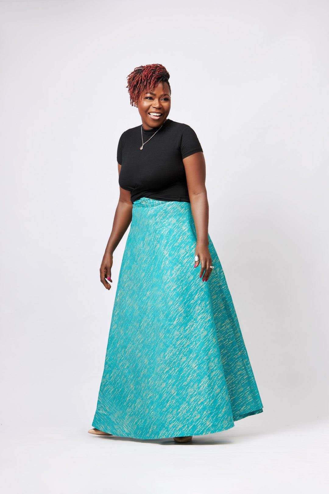 Kente Wrap Skirt (Light Blue)