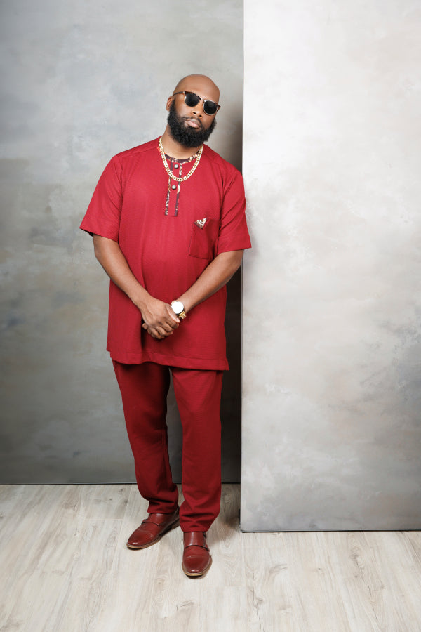 Crimson Valor Kaftan Set