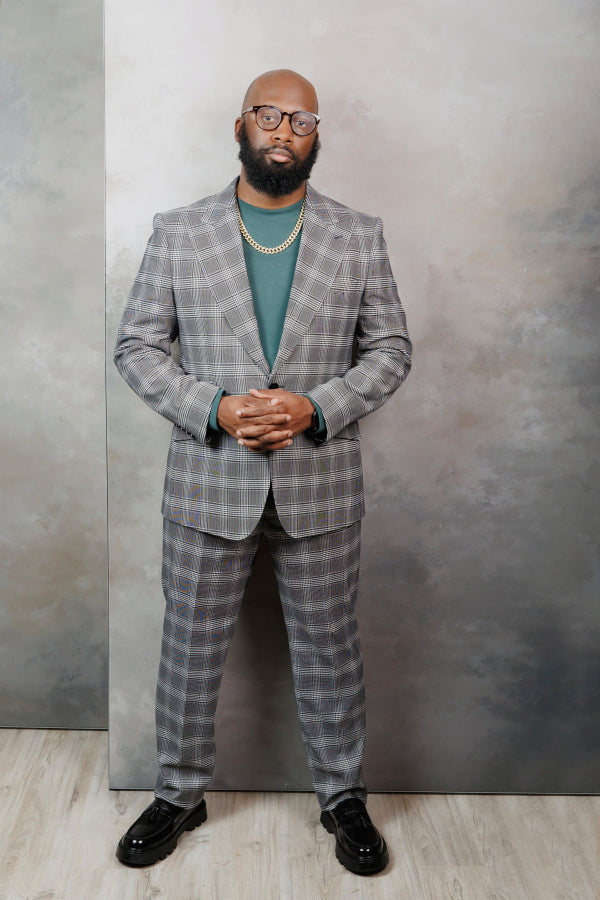 Steel Grid Check Suit