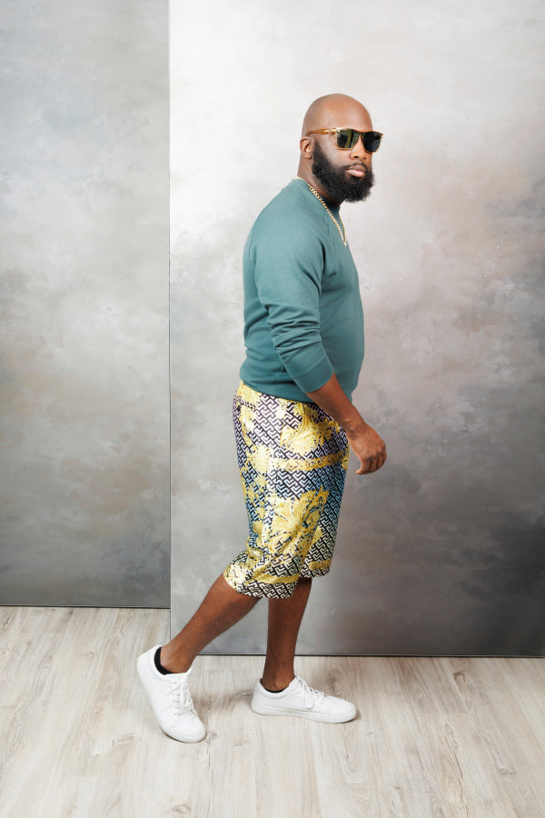 Regal Mosaic Print Shorts