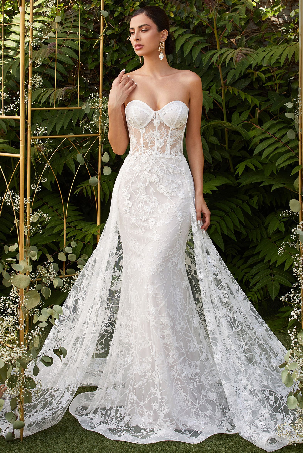 Fitted Overskirt Bridal Gown