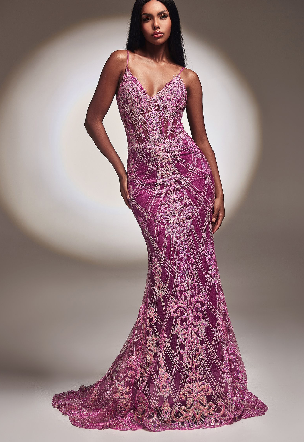 Fitted Glitter Mermaid Gown