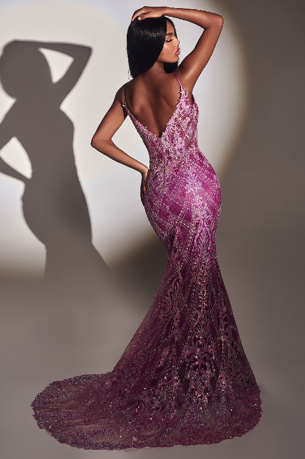 Fitted Glitter Mermaid Gown
