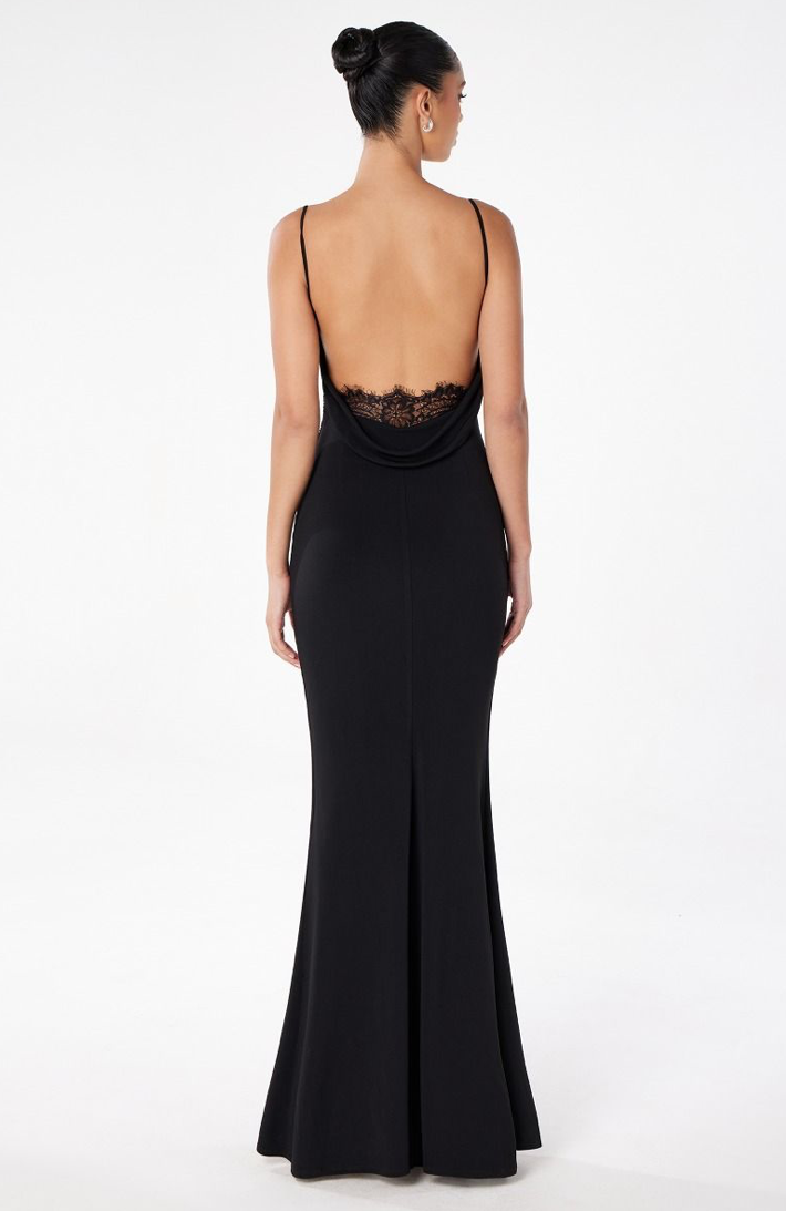 Draped Back Evening Gown