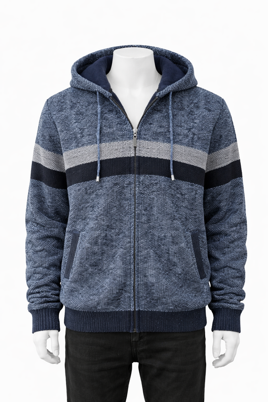 Fleece-Lined Knit Full-Zip Hoodie