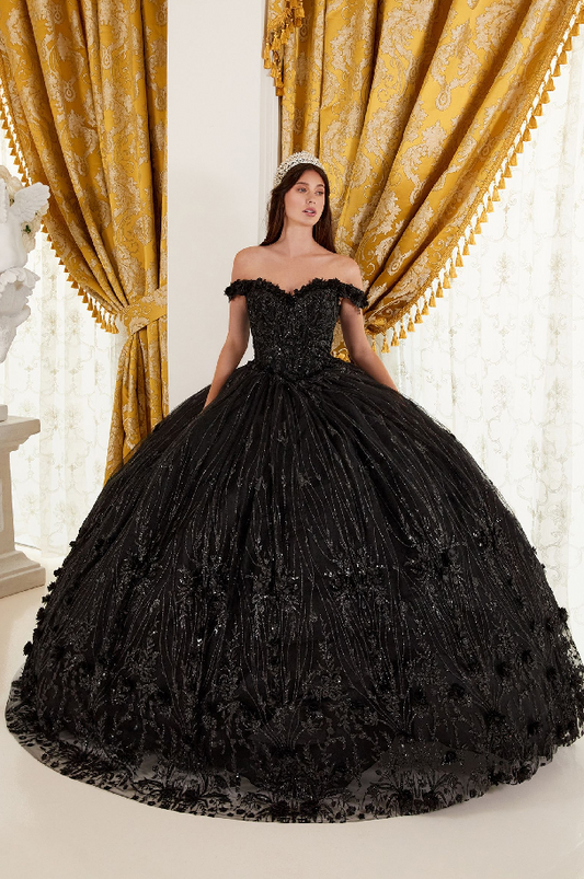 Off The Shoulder Quinceañera Floral Ball Gown