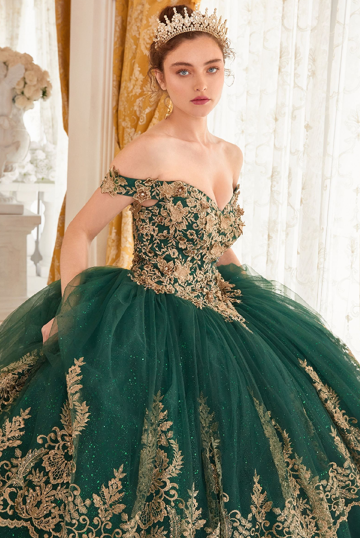 Layered Lace Quinceanera Ball Gown