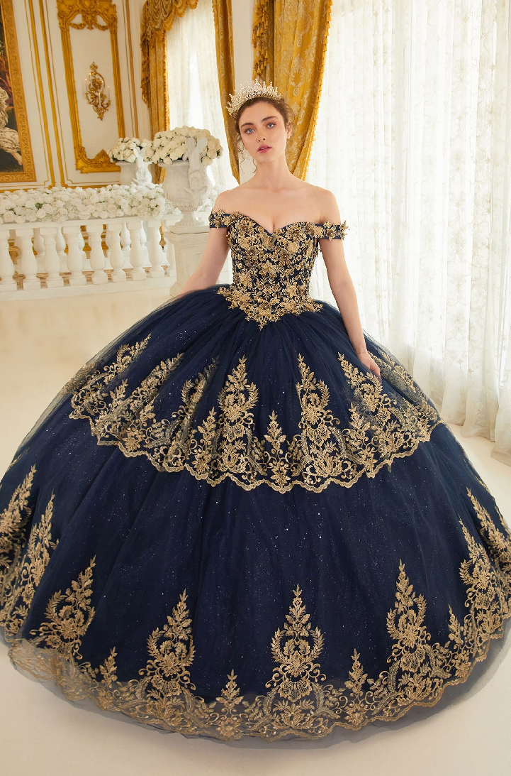 Layered Lace Quinceanera Ball Gown