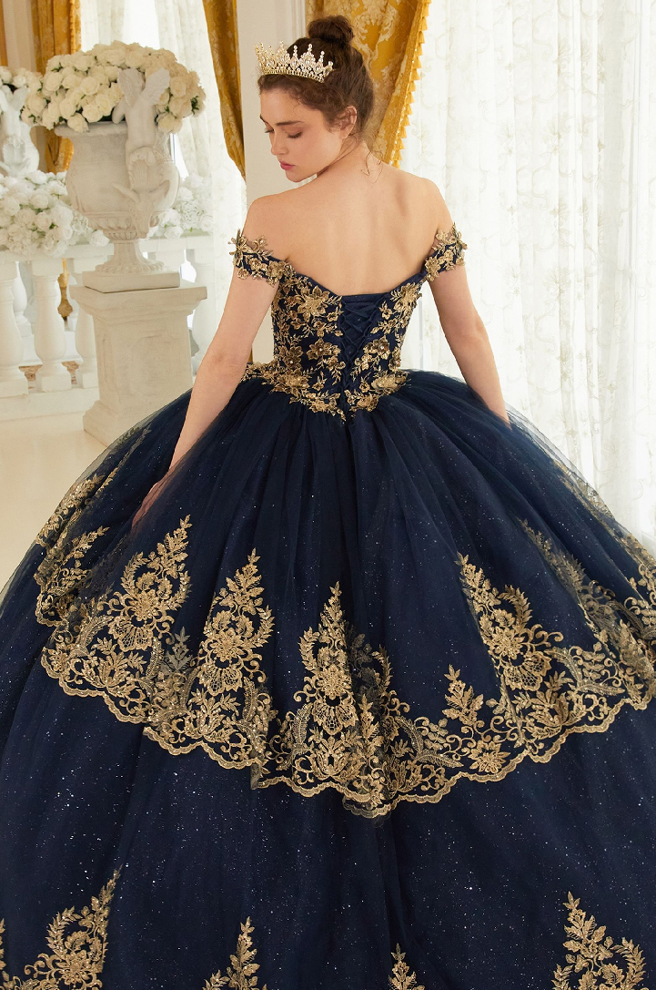 Layered Lace Quinceanera Ball Gown