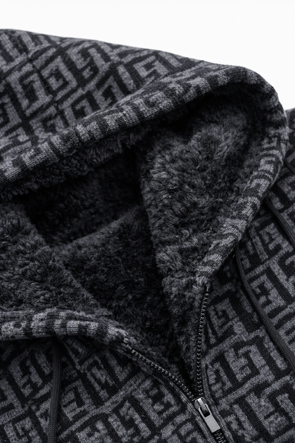 Plush-Lined Knit Full-Zip Hoodie