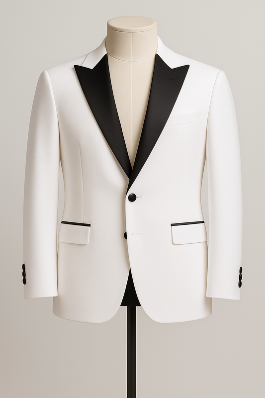The Ivory Prestige Contrast Tuxedo Jacket