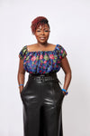 Exquiste Black Pant and Geometric Top
