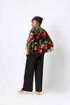 Exquiste Black Pant and Florist Top