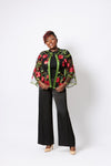 Exquiste Black Pant and Florist Top