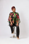 Exquiste Black Pant and Florist Top