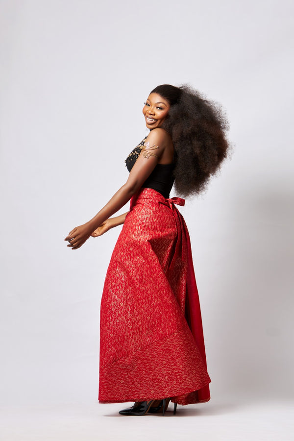 Kente Wrap Skirt (Red)