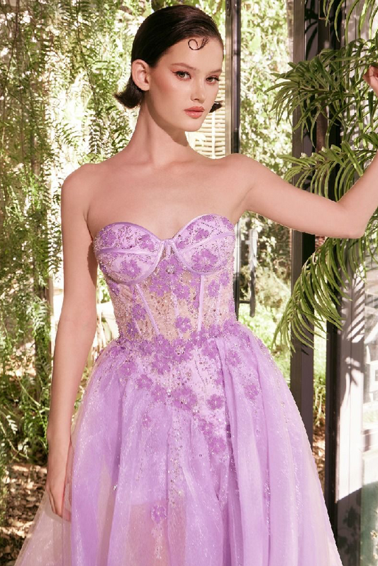 Tulle Daisy Asymmetric A-Line Gown