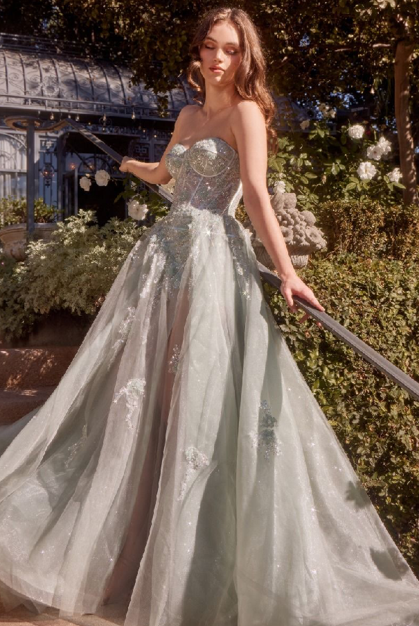 Tulle Daisy Asymmetric A-Line Gown