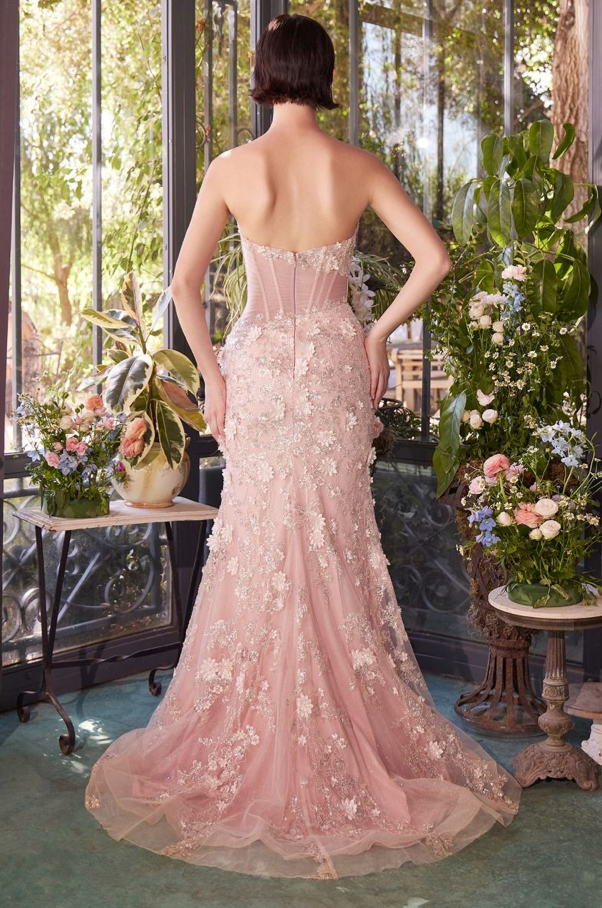 Sheer Pleated Corset Gown