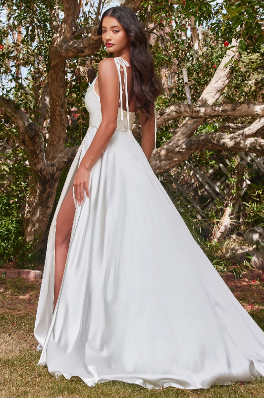 Ravishing Cowl A-Line Sating Gown