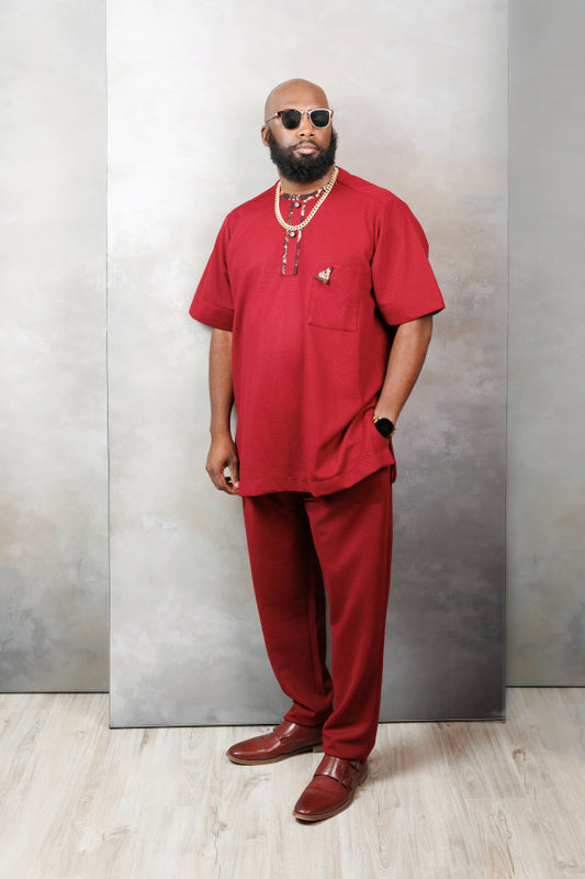 Crimson Valor Kaftan Set