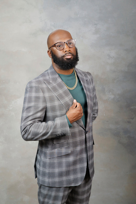 Steel Grid Check Suit