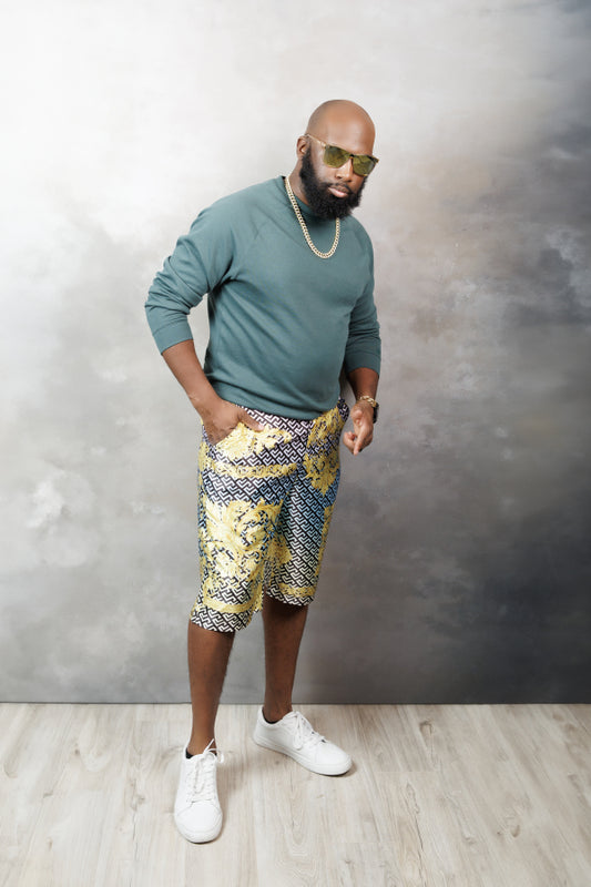 Regal Mosaic Print Shorts