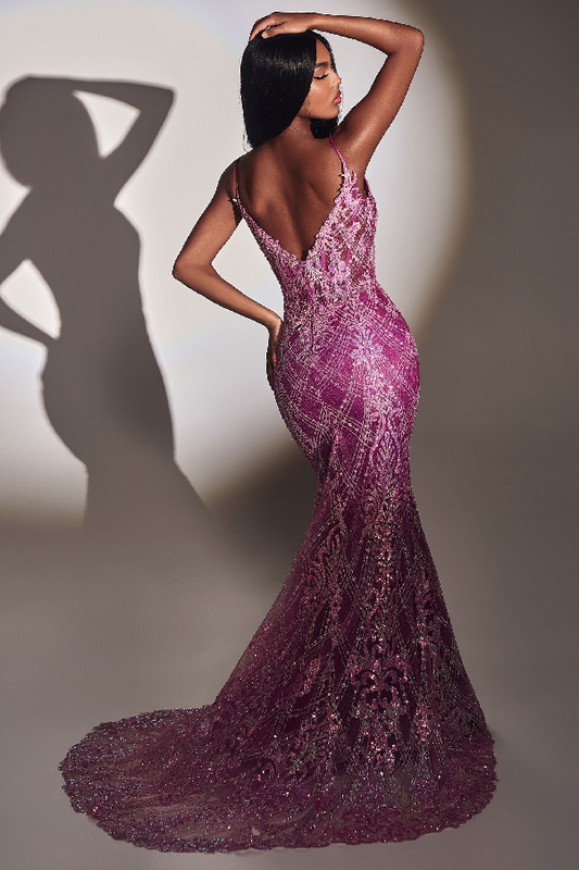 Fitted Glitter Mermaid Gown