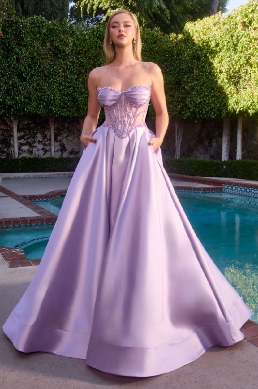 Pleated Sweetheart Ball Gown