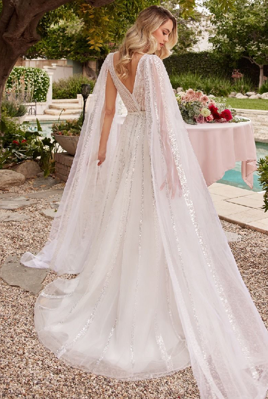 A-Line Bridal Gown with Long Sleeves