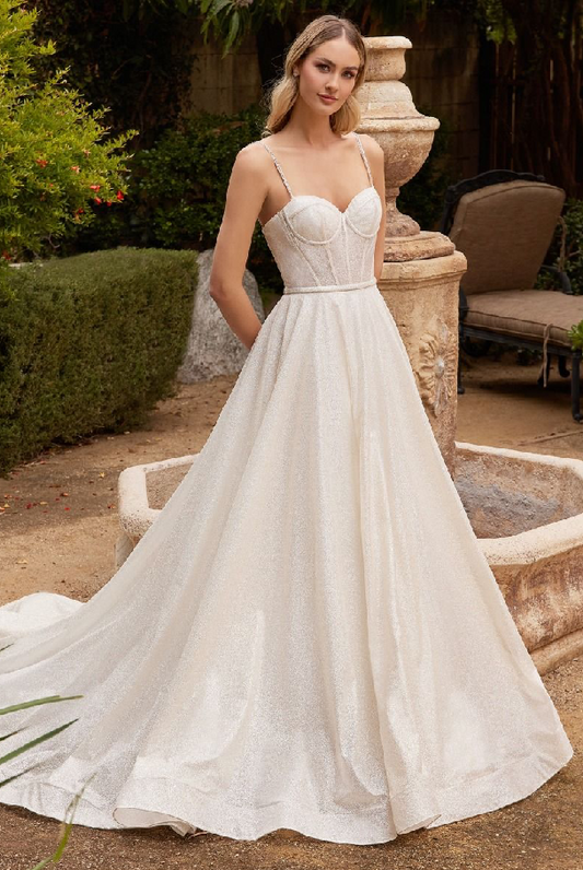 Glitter Bodice Wedding Ball Gown
