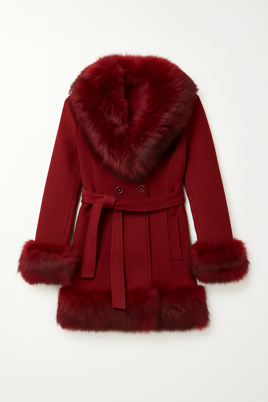 Detachable Fur Wrap Coat