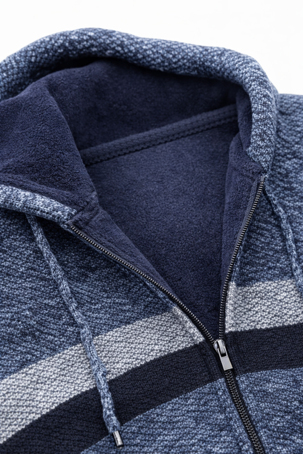 Fleece-Lined Knit Full-Zip Hoodie
