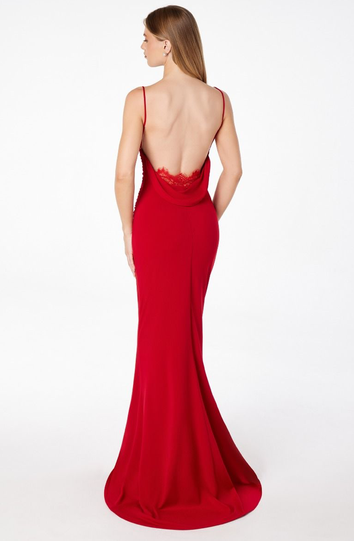 Draped Back Evening Gown