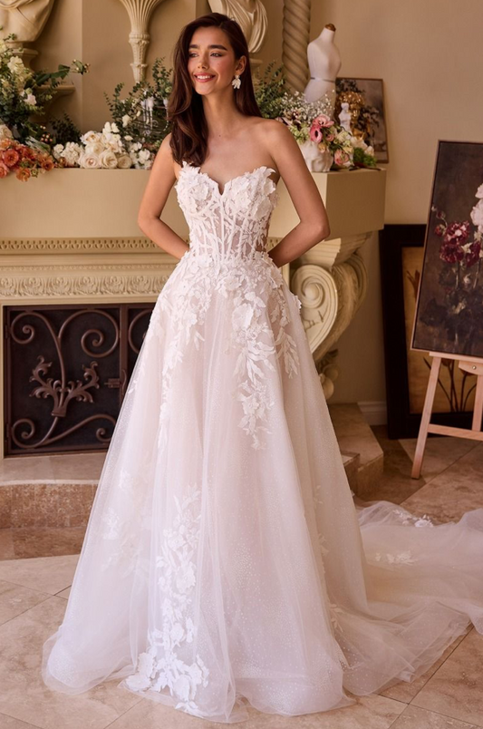 Lace Appliquéd Wedding Ball Gown