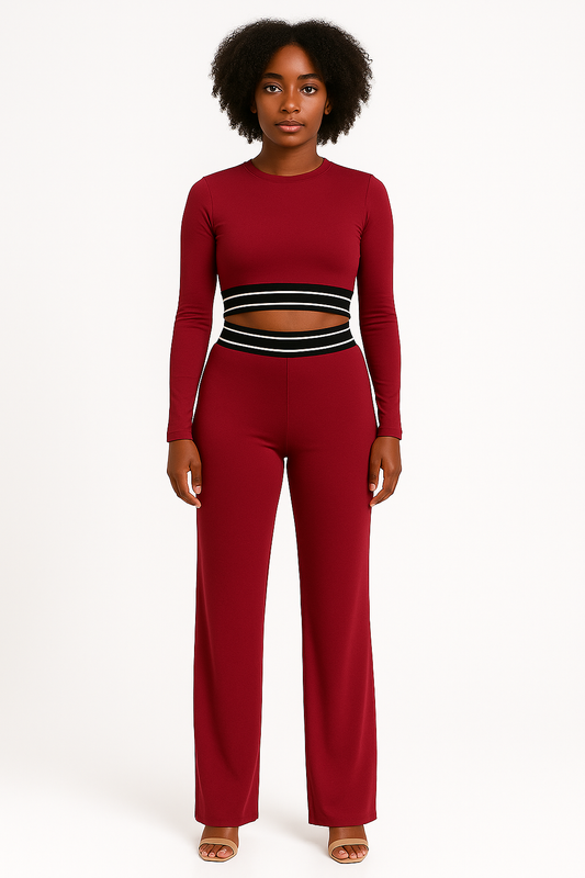 Double Waistband Two-Piece Set